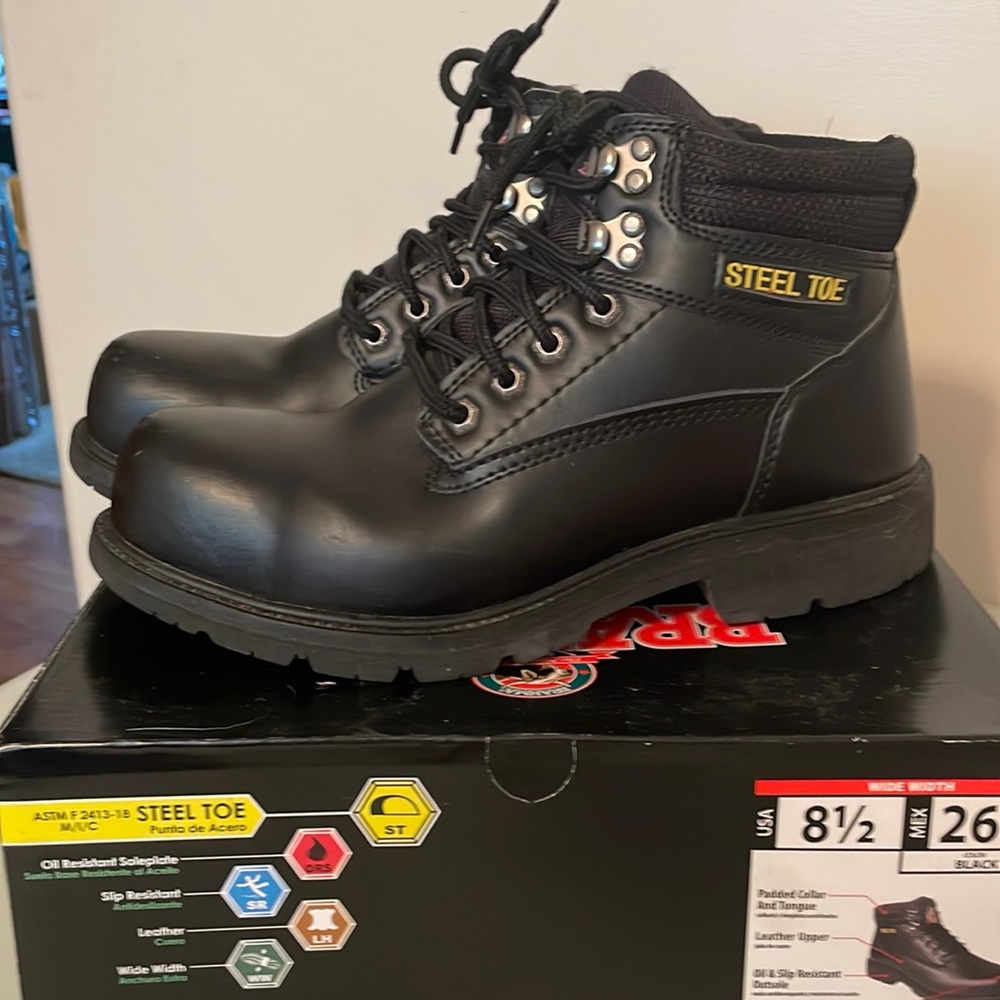 Brahma Men’s Steel Toe Slip Work Boots Size 8.5 W